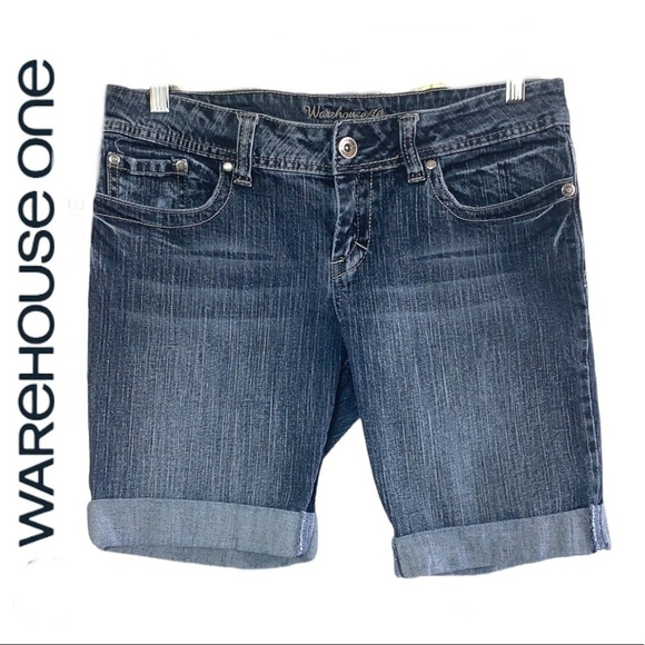 WEARHOUSE One Light Blue Wash Mid Rise Denim Shorts Size 31 - Picture 1 of 11